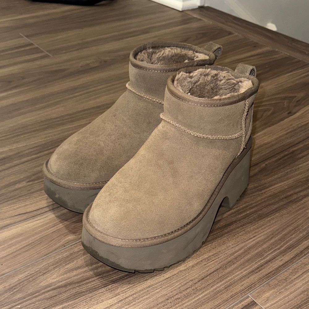UGG Women's Tan Platform Ankle Boots